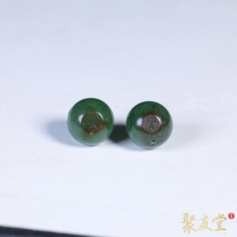 W13聚友堂王伟玉雕12.2mm新疆和田玉籽料碧玉圆珠多样性发一139