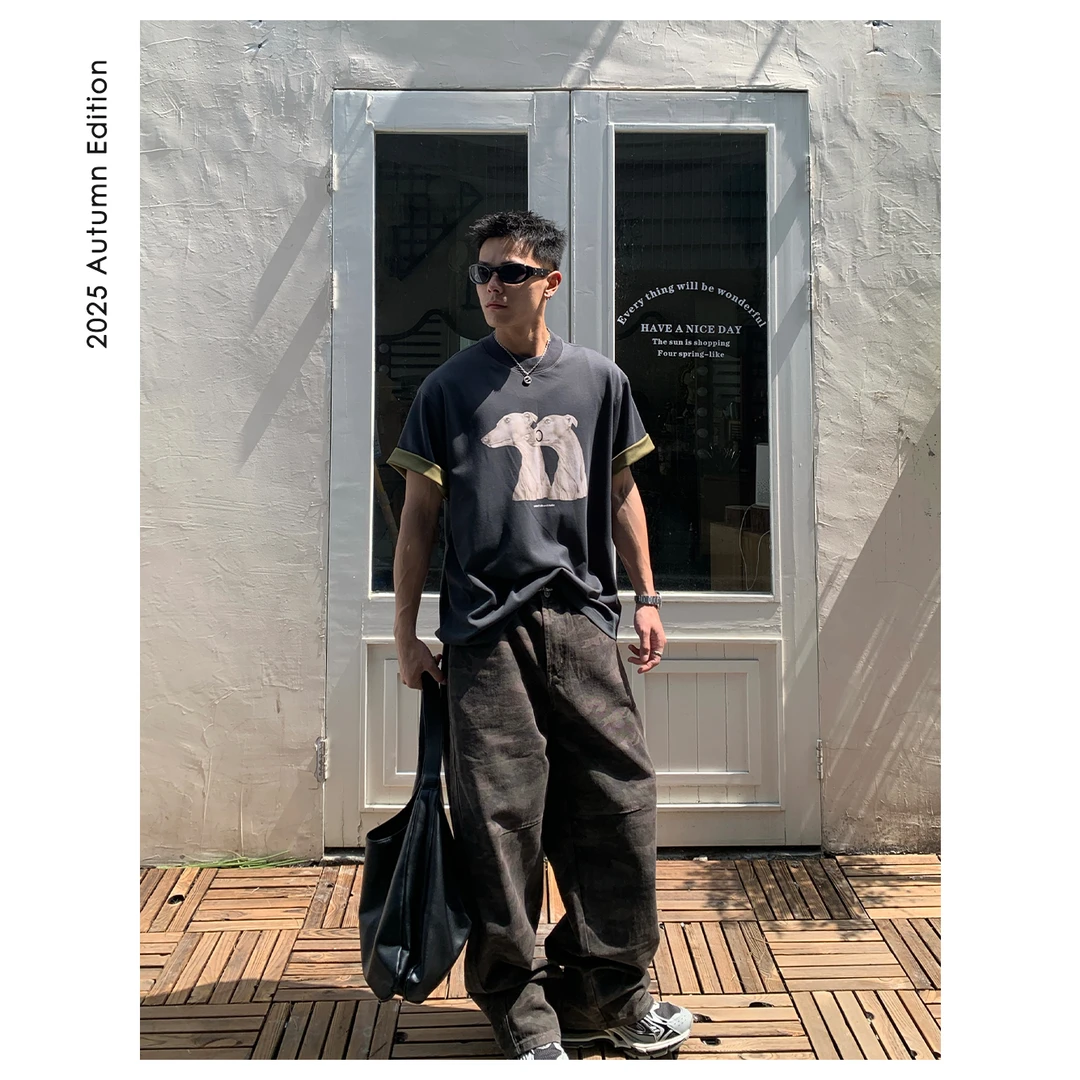 阿d服饰 25ss夏季 莫代尔精纺 袖口拼接设计 男士简约百搭T恤
