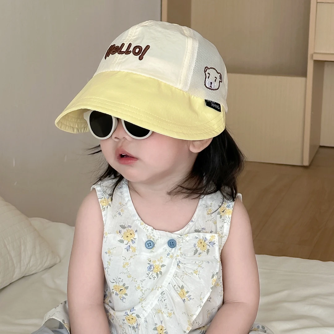 宝宝帽子夏季薄款透气网眼速干鸭舌帽男童女童可爱遮阳防晒球帽