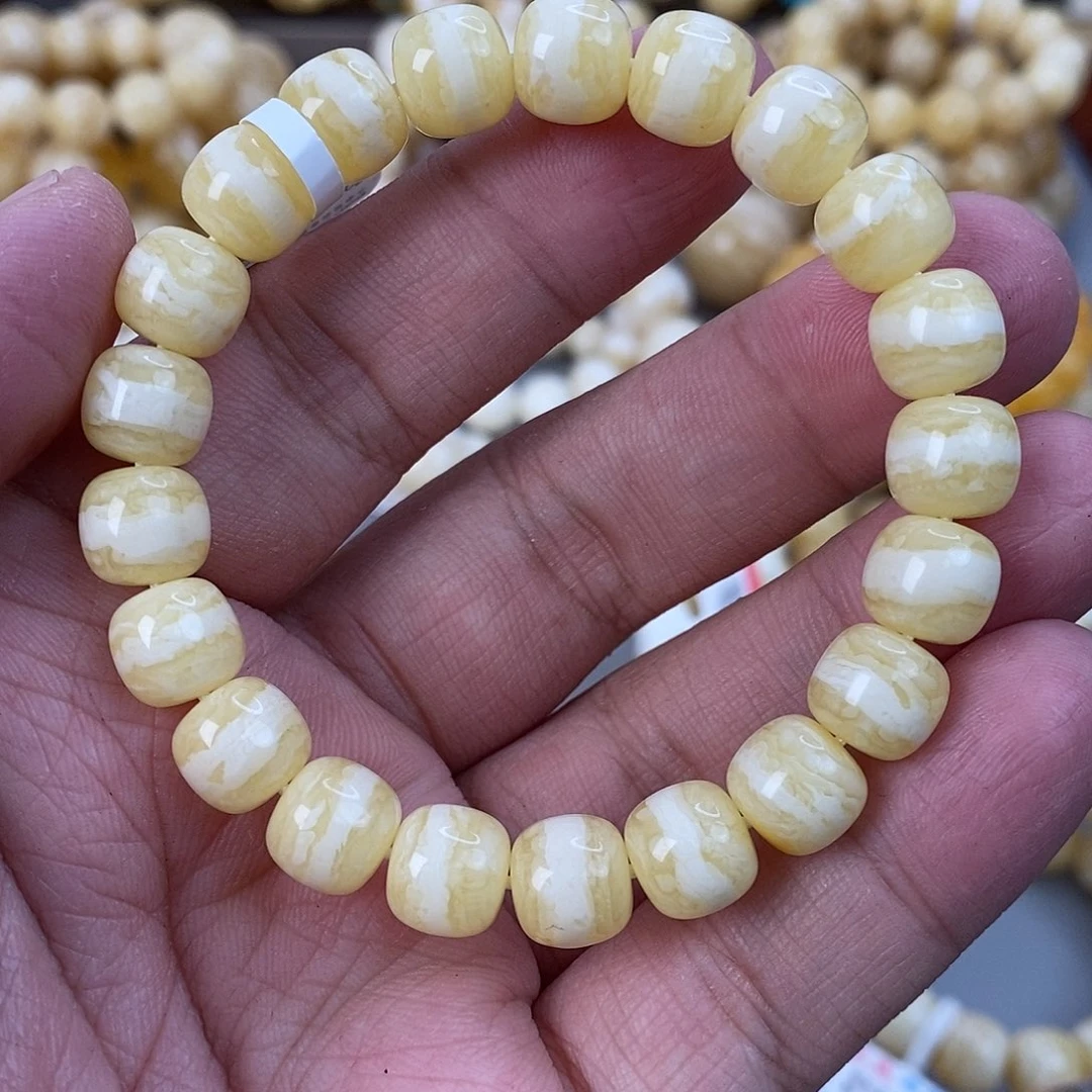 蜜蜡未镶嵌珠宝奇石同料虎皮一线天 10mm 12.8g