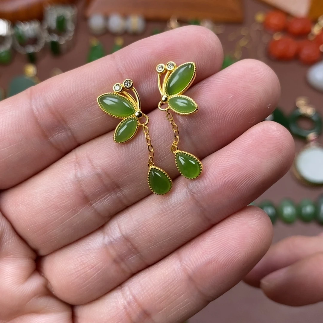 和田玉颈饰银S925镶嵌小*帽