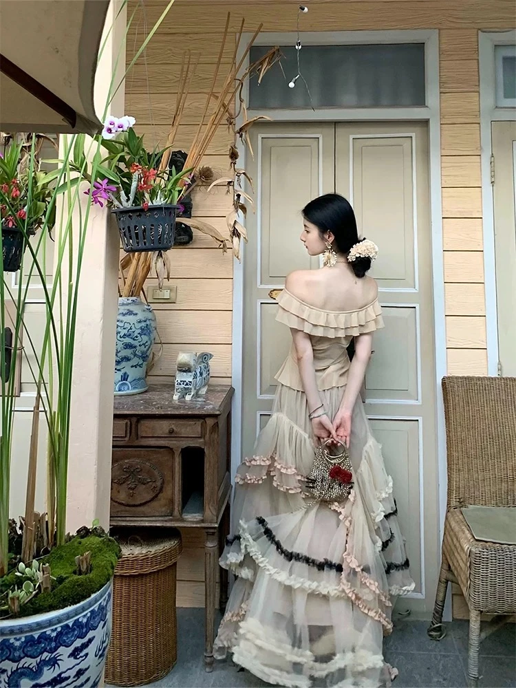 2025新款【浮梦娇娃】16米耗料超重工多层蛋糕蓬蓬裙网纱半身长裙