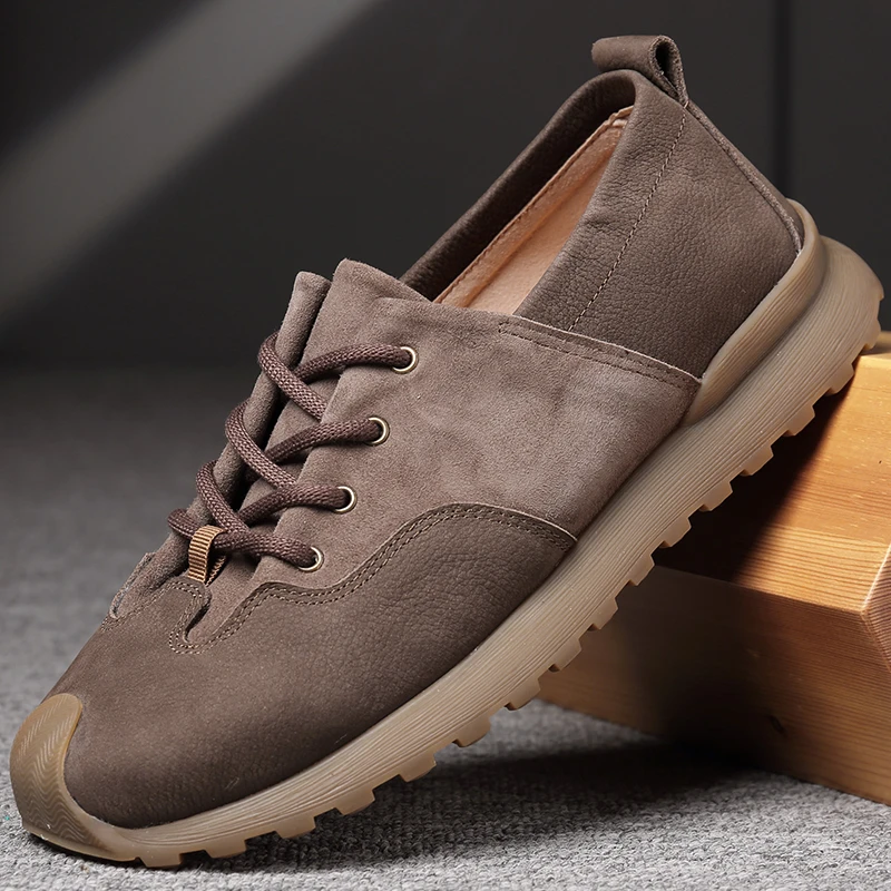 932-10渡诺班尼潮流复古德训鞋男款防滑耐磨软底男休闲运动鞋真皮