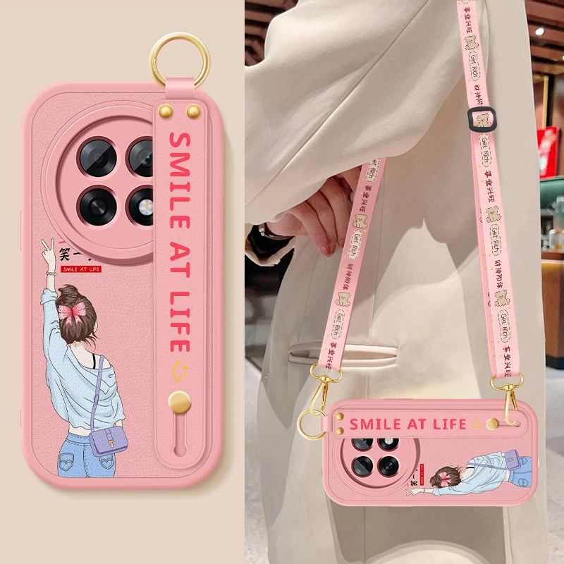oppoa6pro手机壳A6GT斜挎腕带挂绳5G防摔全包保护套适用背影女孩