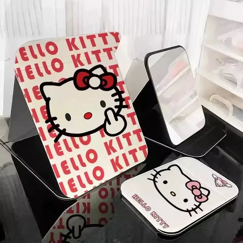 【宠粉福利】化妆镜可立可折叠方形kitty猫镜子折叠立式凯蒂镜折叠