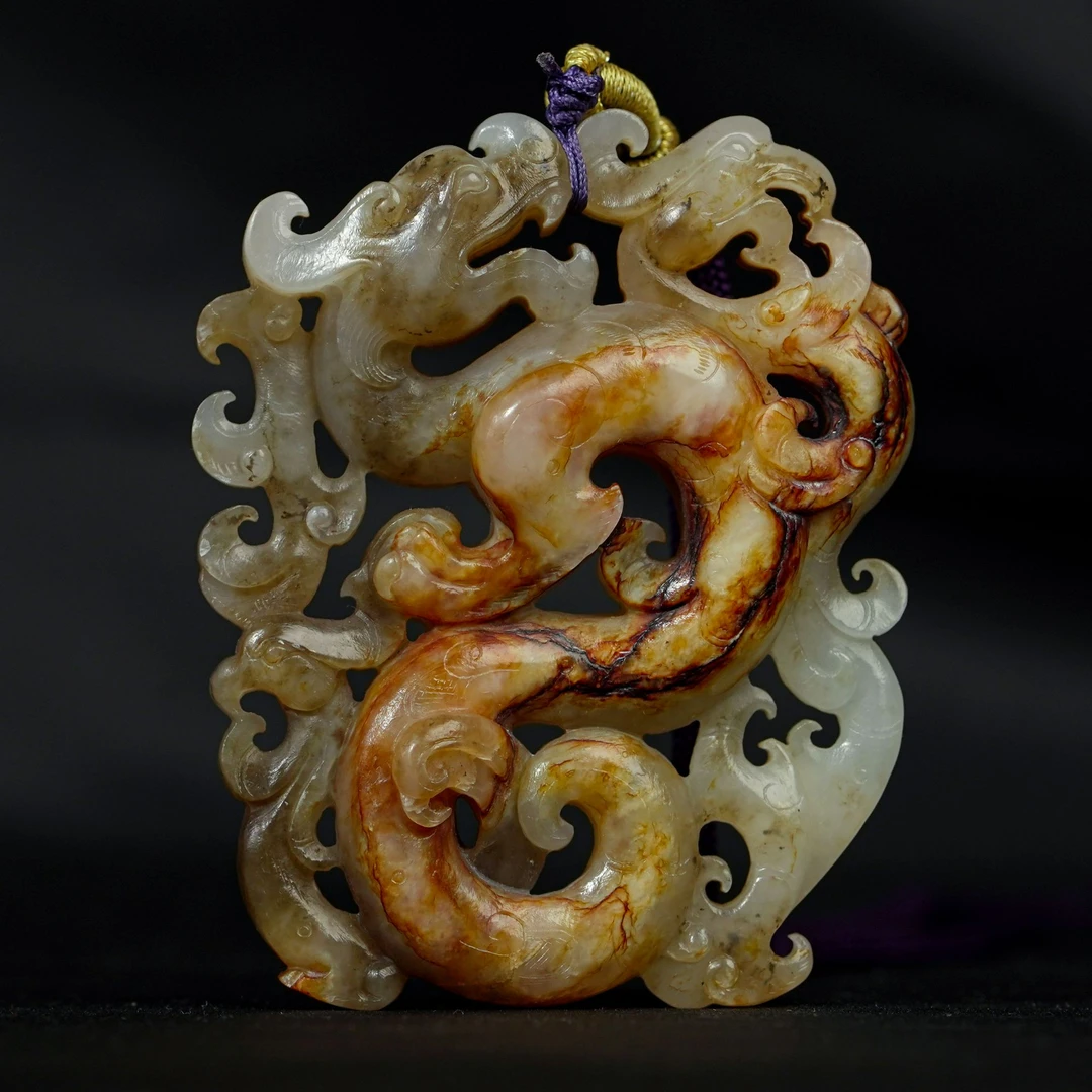 带糖色沁色龙牌/挂件/摆件