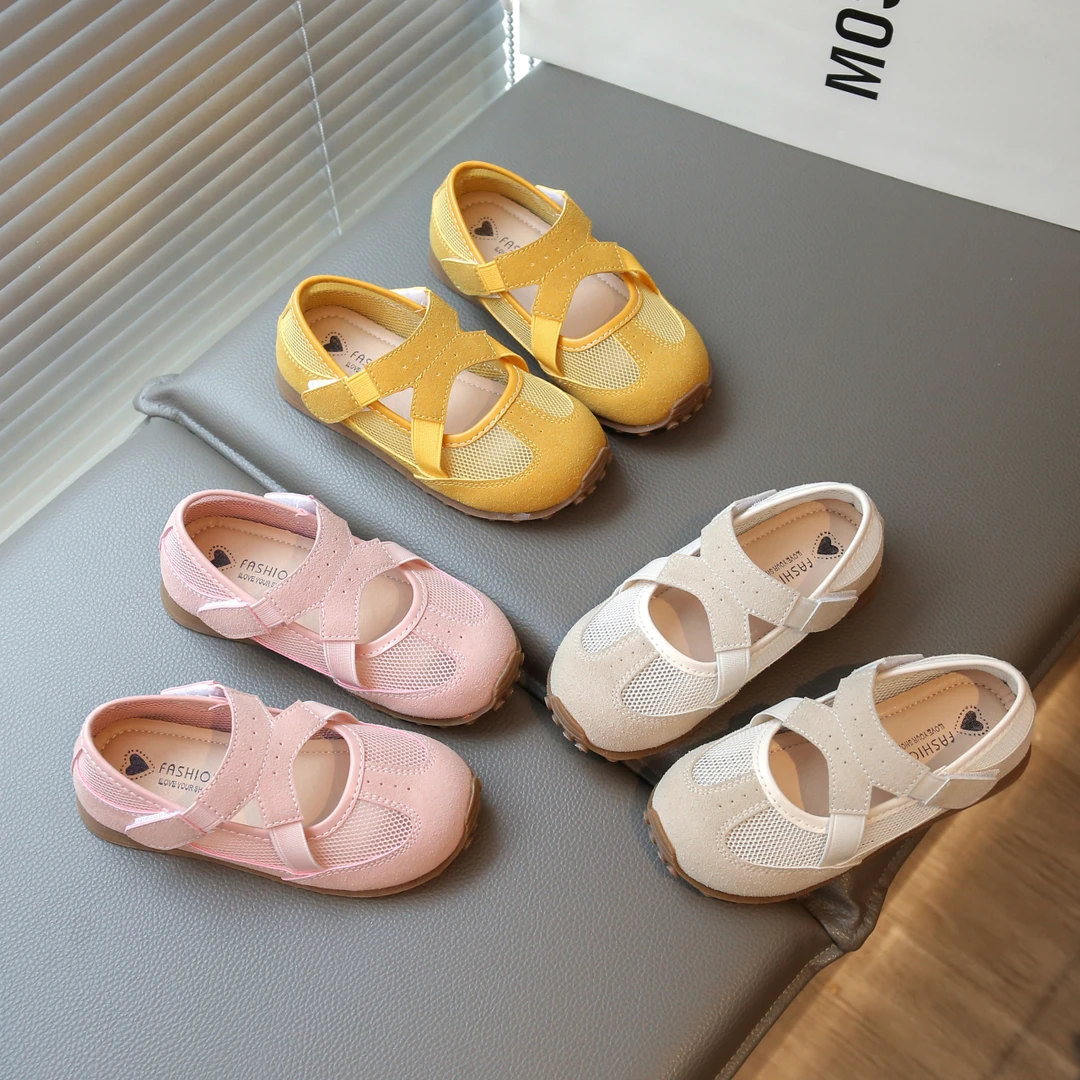女童凉鞋2025夏季新款小女孩网面运动鞋透气防滑软底休闲玛丽珍鞋