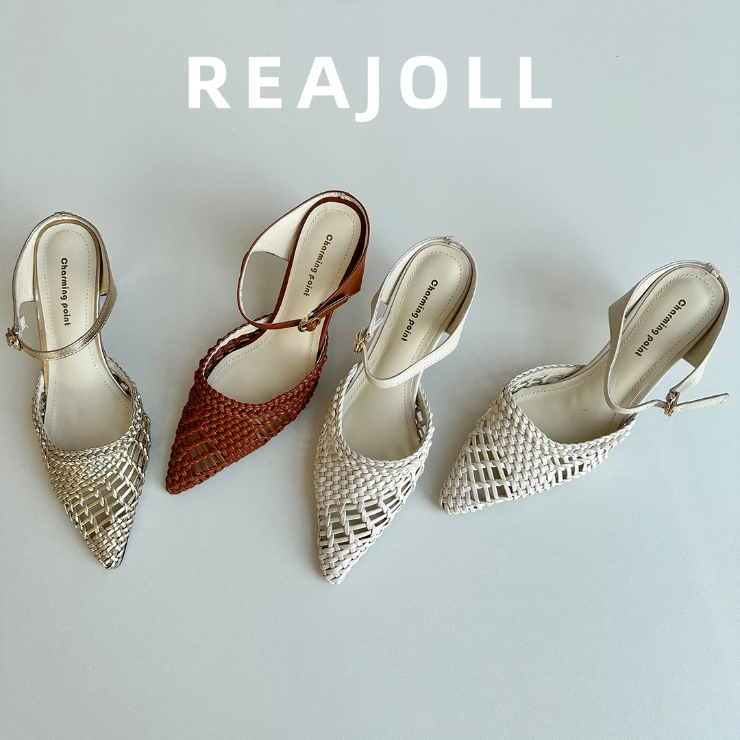 拖鞋女夏外穿2025新款法式编织网面配裙子法式时尚不累脚半拖凉拖