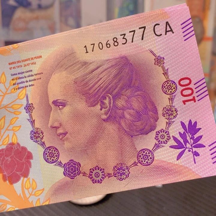 纸币全新阿根廷100单张