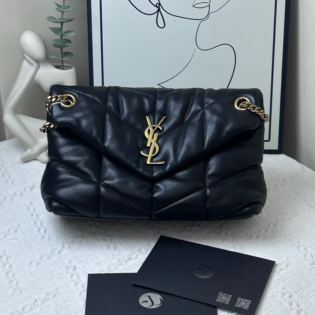 95新 YSL/圣罗兰 云朵中号黑金 23年/JW8131
