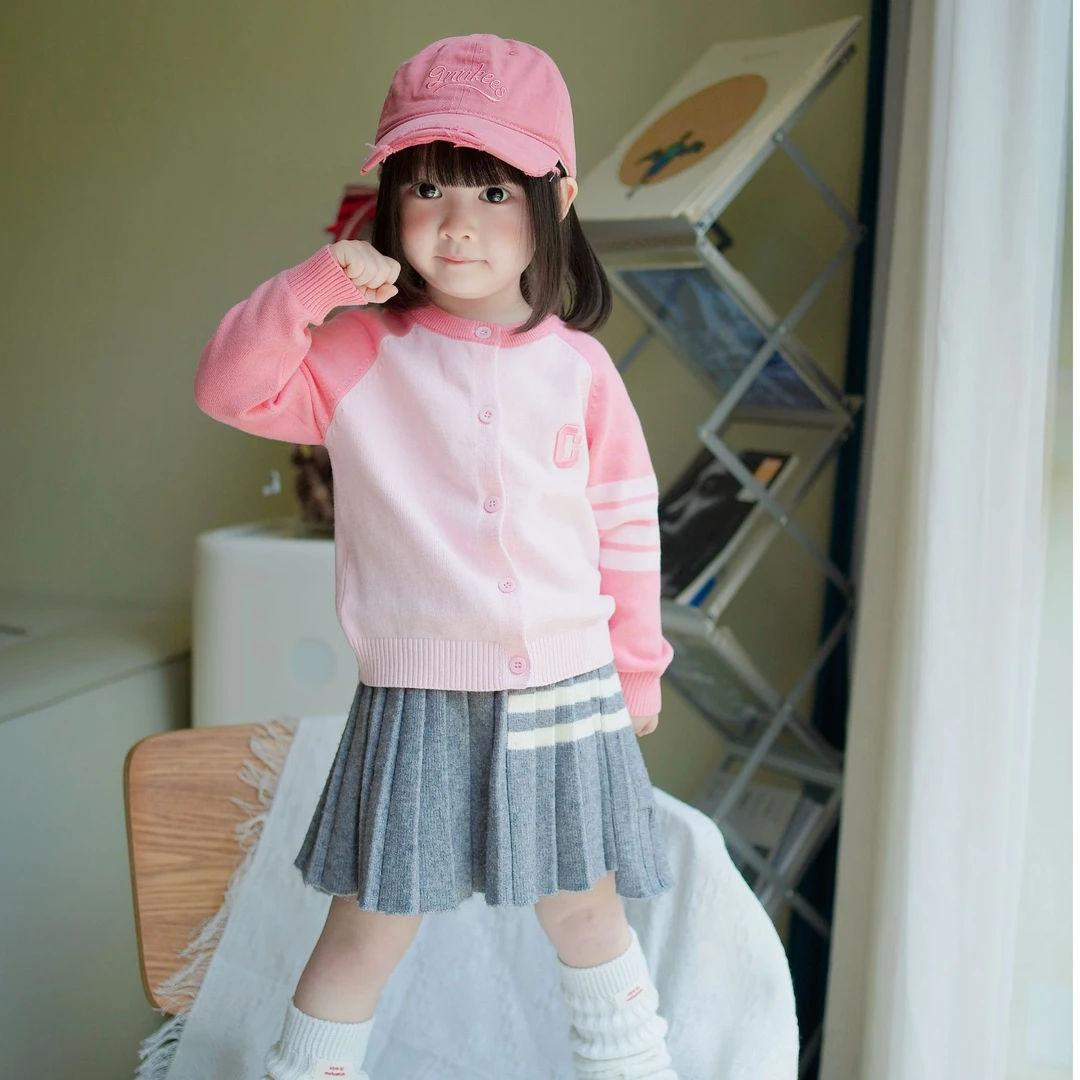 【Lucky专属】90%棉新款男童女童针织儿童开衫长袖刺绣卫衣洋气