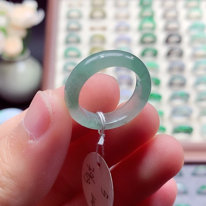 翡翠未镶嵌戒指17-18号