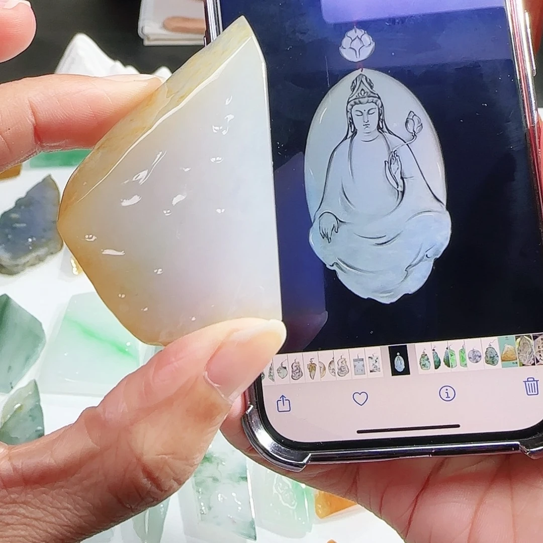 定制翡翠未镶嵌缅甸翡翠挂件