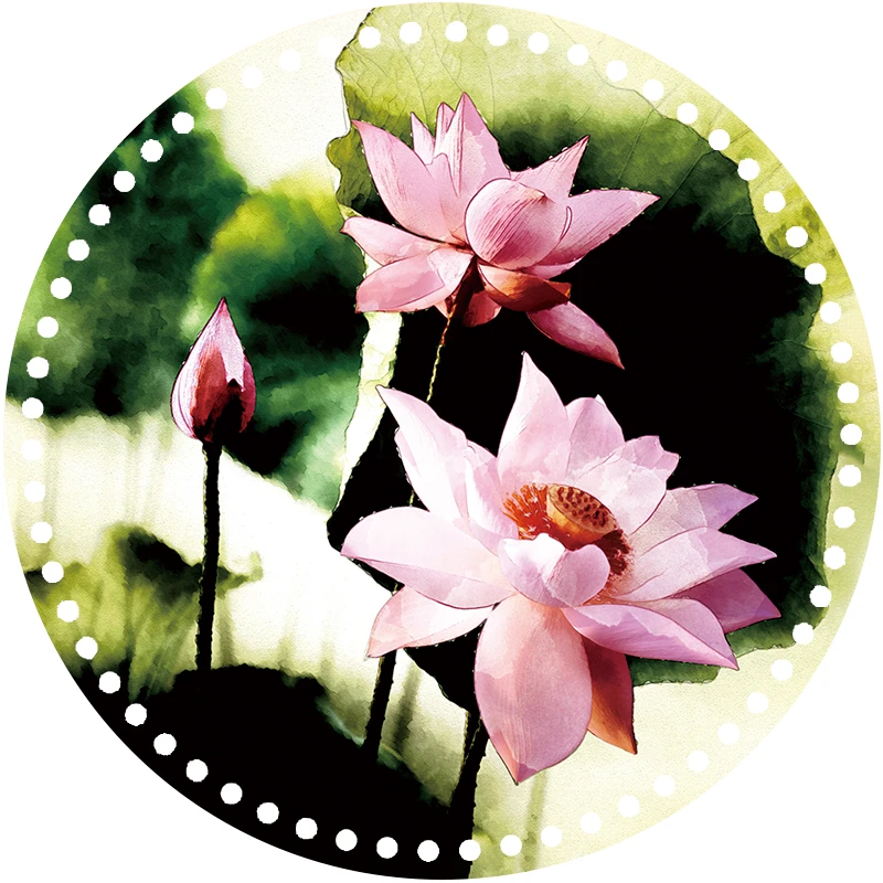 七七家莲香系双面印花亚克力板手工编织材料