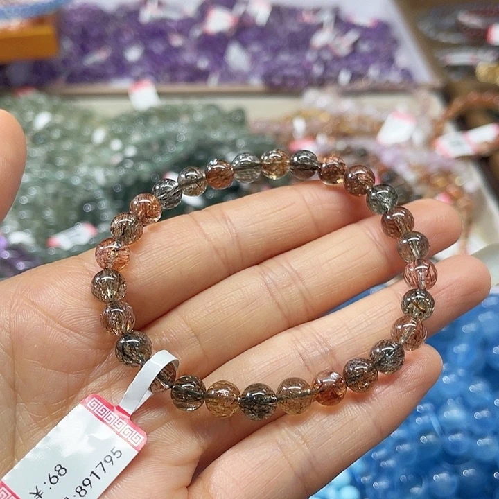 水晶手链未镶嵌T*?黑金超七6.8m