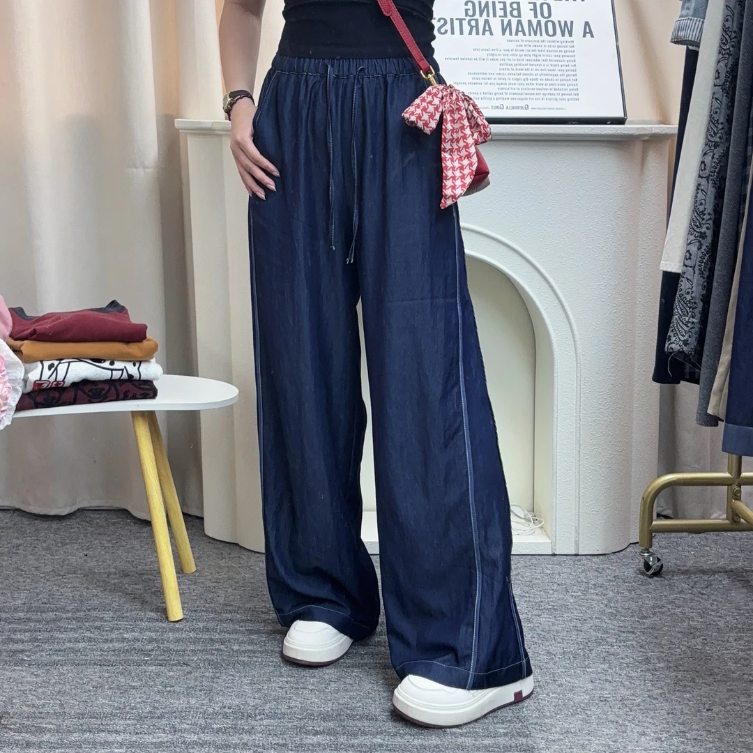 U.Ni【阔腿裤】夏款中腰薄款阔腿裤