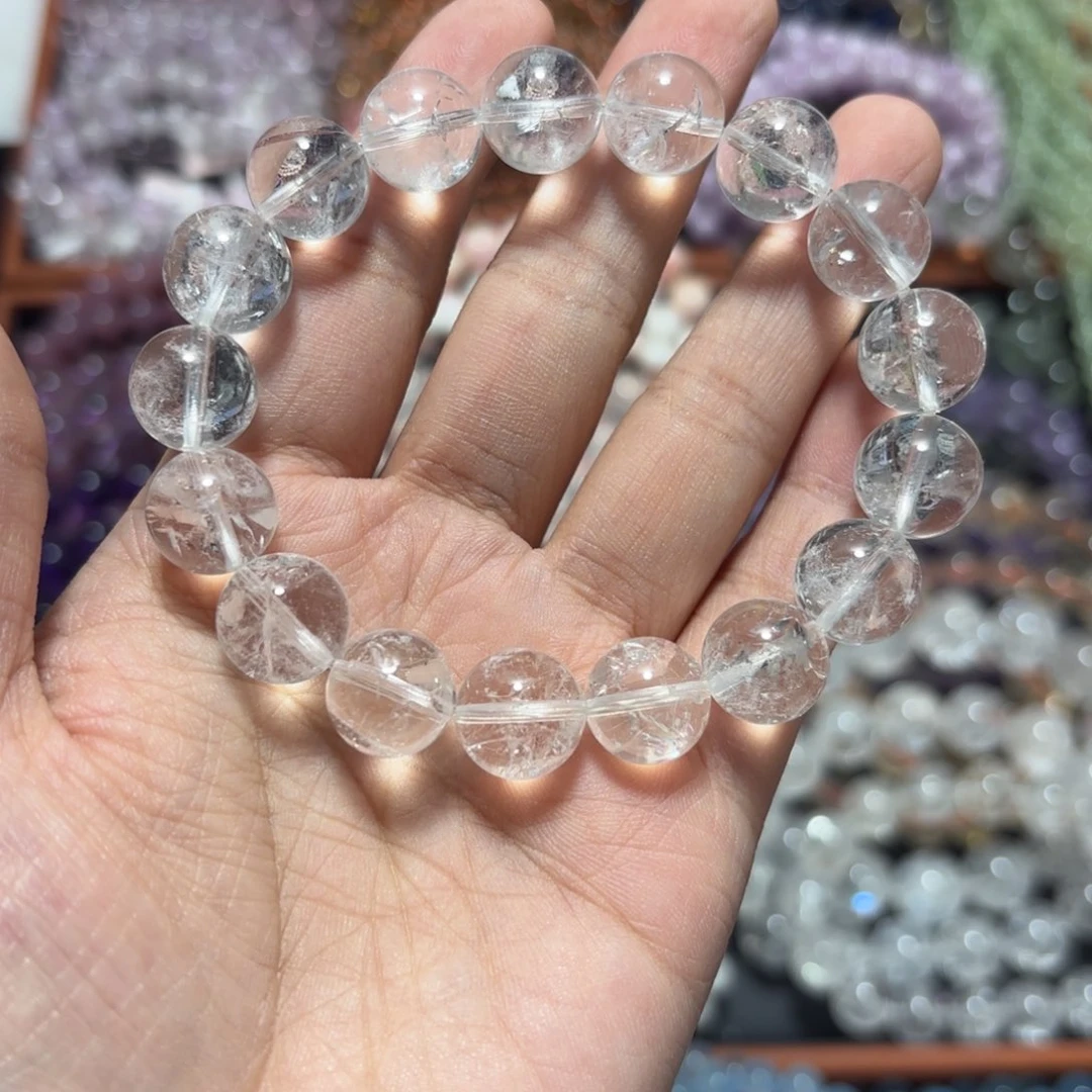 海蓝宝石手链未镶嵌8**汁12mm 白阿赛 拍十单一条