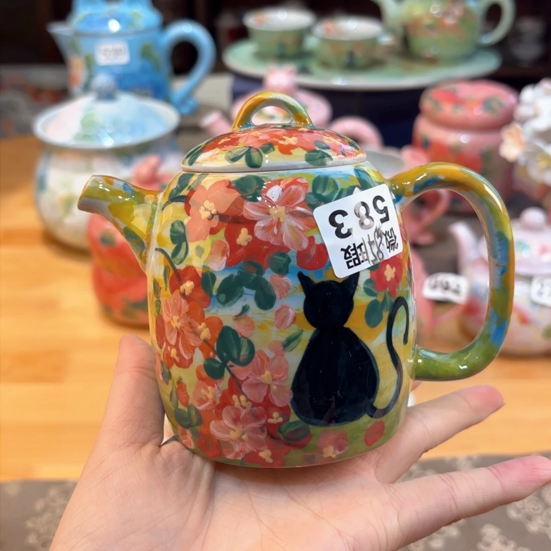 景德镇手绘高温釉下彩陶瓷茶具