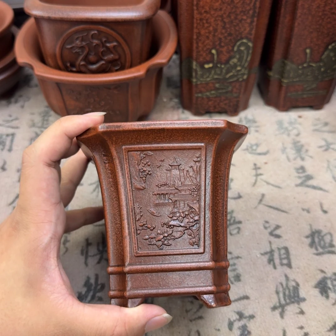 紫砂花盆宜兴紫砂正品9x10