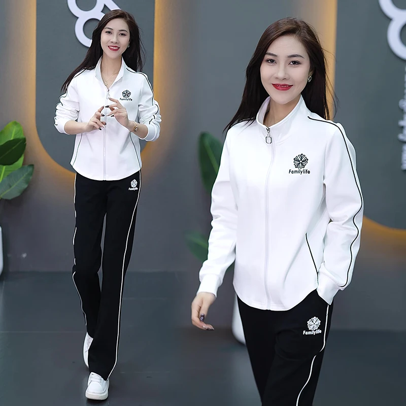 休闲运动服卫衣套装女2025新款春秋时尚洋气直筒裤两件套