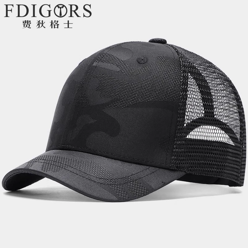 FDIGORS网眼帽子男款夏季高级感迷彩短帽檐防晒马术帽速干棒球帽