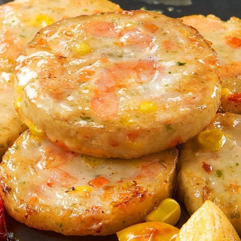 【到手8枚】果蔬鲜虾饼原味香酥虾饼半成品冷冻鲜虾饼速食 营养早餐