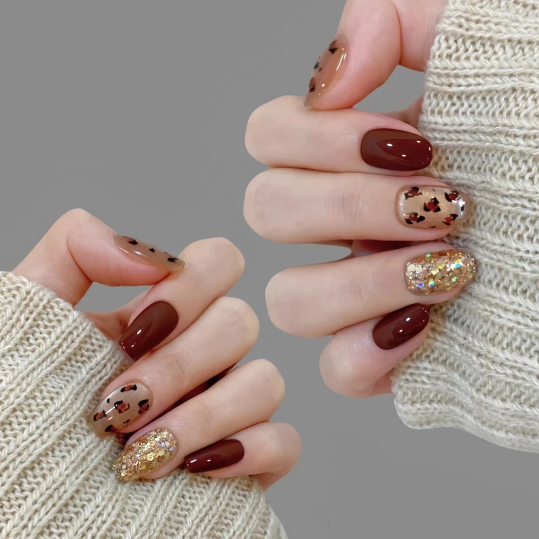 【短梯】期待摩卡小豹纹美甲片