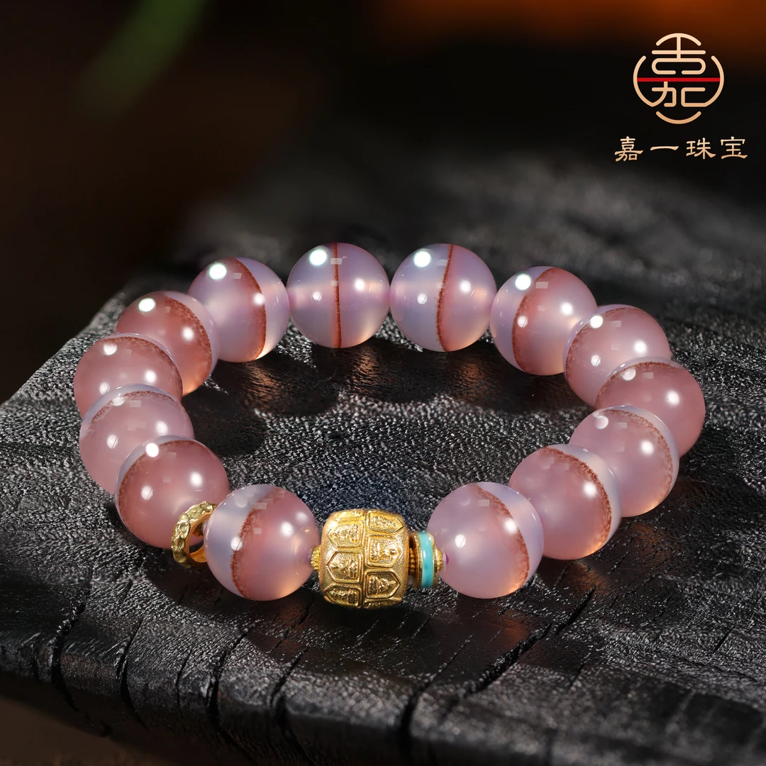 【嘉一珠宝】一线药师佛珠珠单圈手串K金12mm