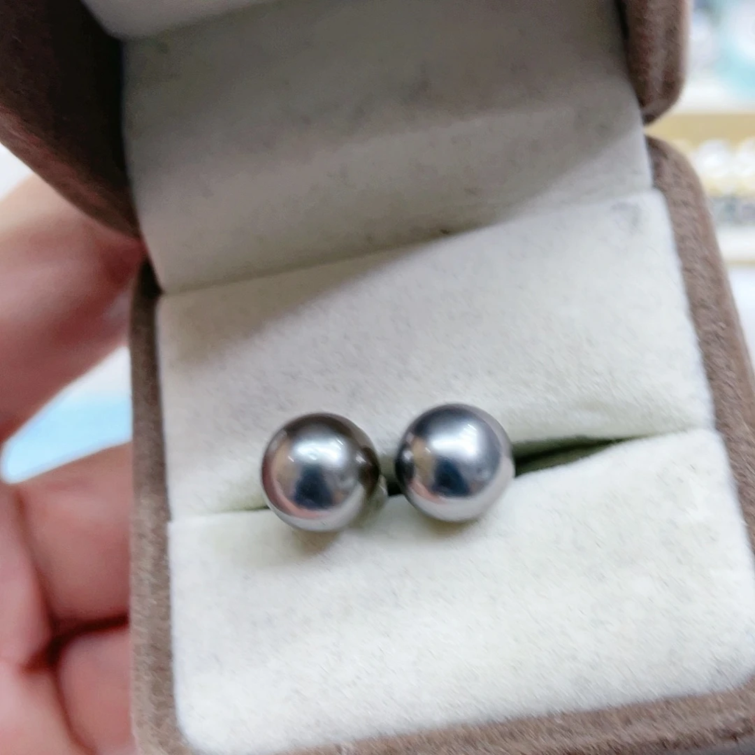 海水珍珠耳饰银S925镶嵌