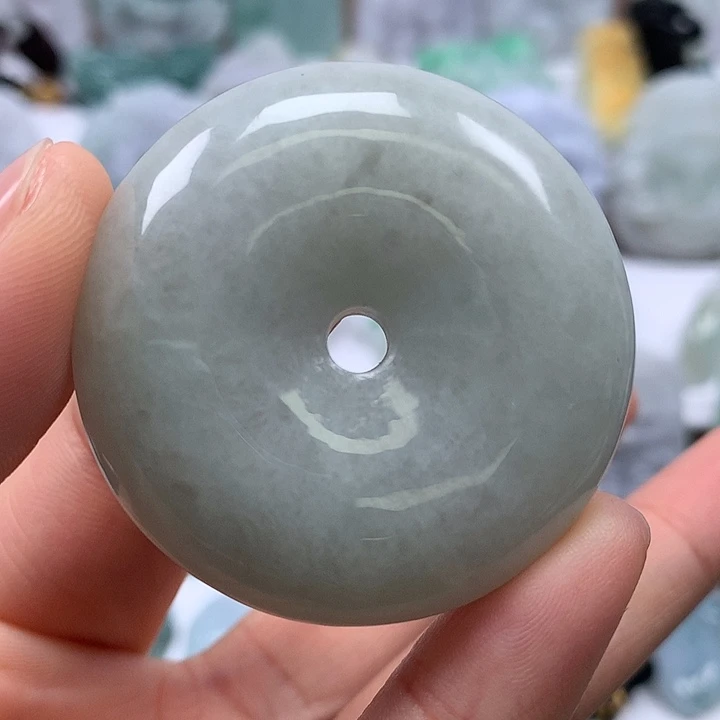 翡翠未镶嵌颈饰平安扣卡厚12+