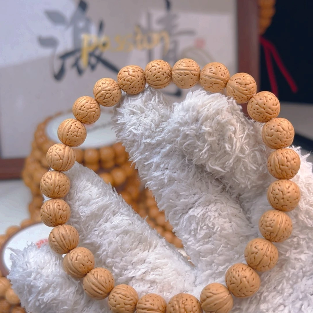 桃核手串怪**士1.1加「麒麟」野生奶油桃核