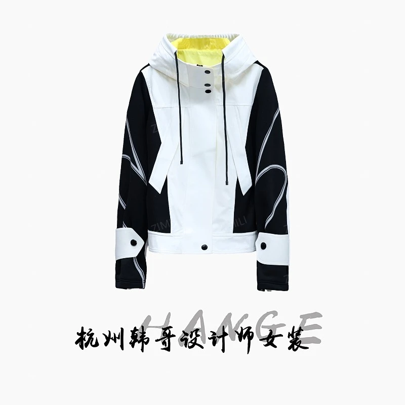 【韩哥女装】2025城市户外系列黑白冲锋衣旅行三防工装外套1900