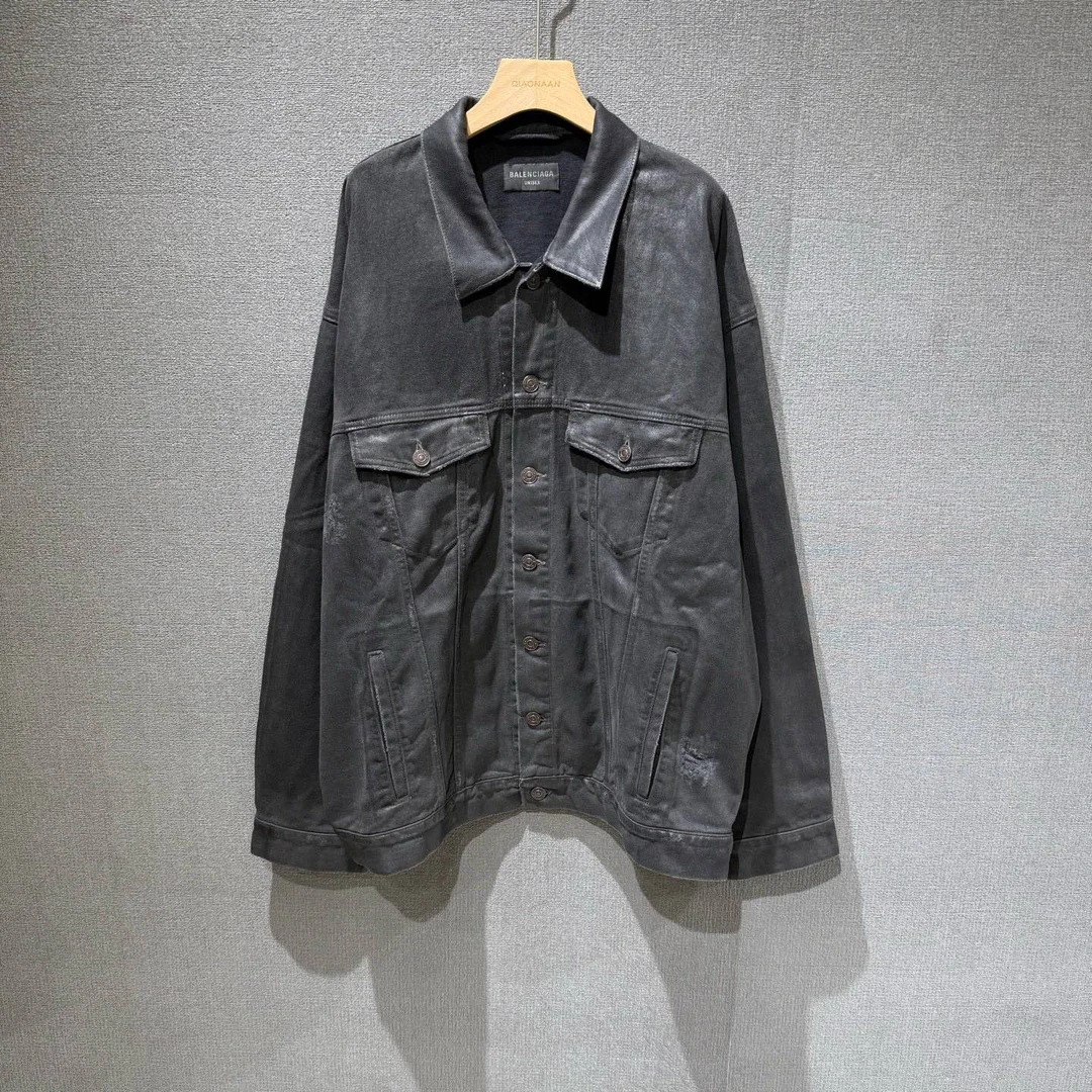 未使用 Balenciaga/巴黎世家 刷蜡做旧牛仔外套 全新2码/6939