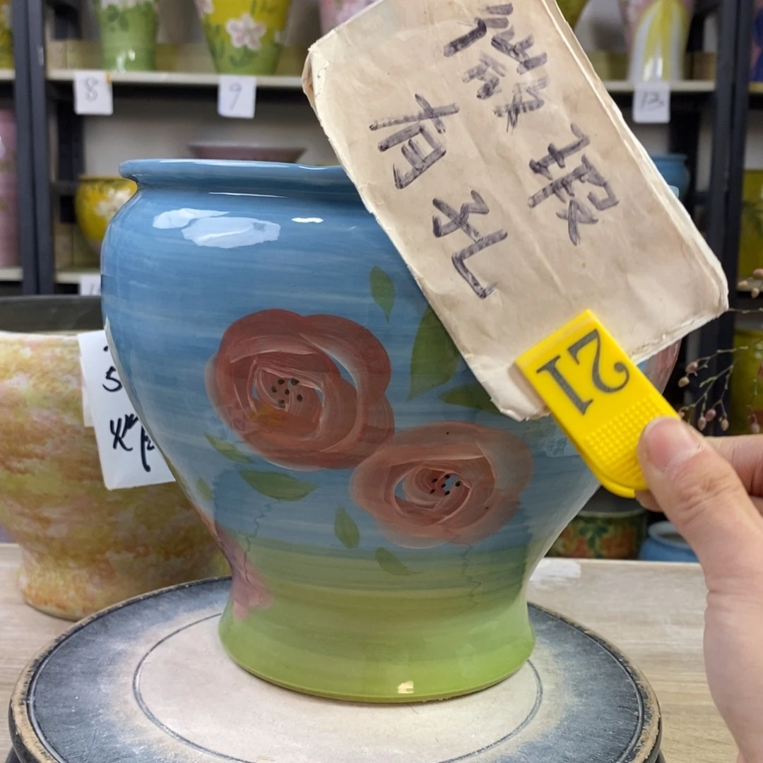 景德镇手工手绘陶瓷花盆