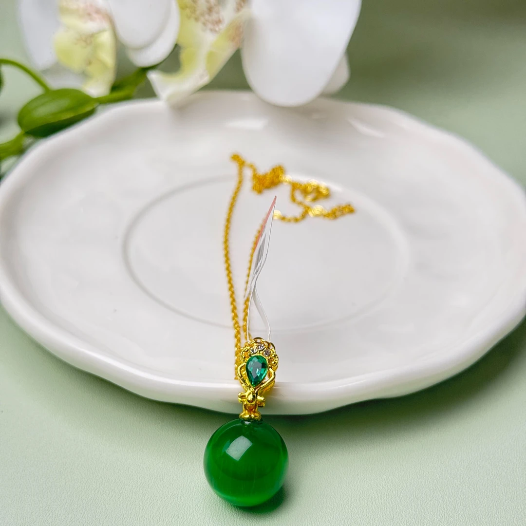 猫眼绿碧玺吊坠a087（多样性发其一）