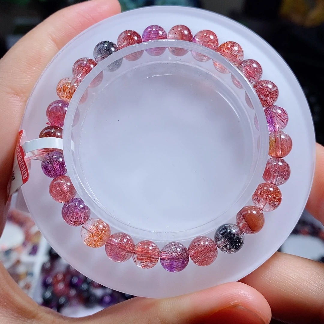 未镶嵌水晶手链橘红超七