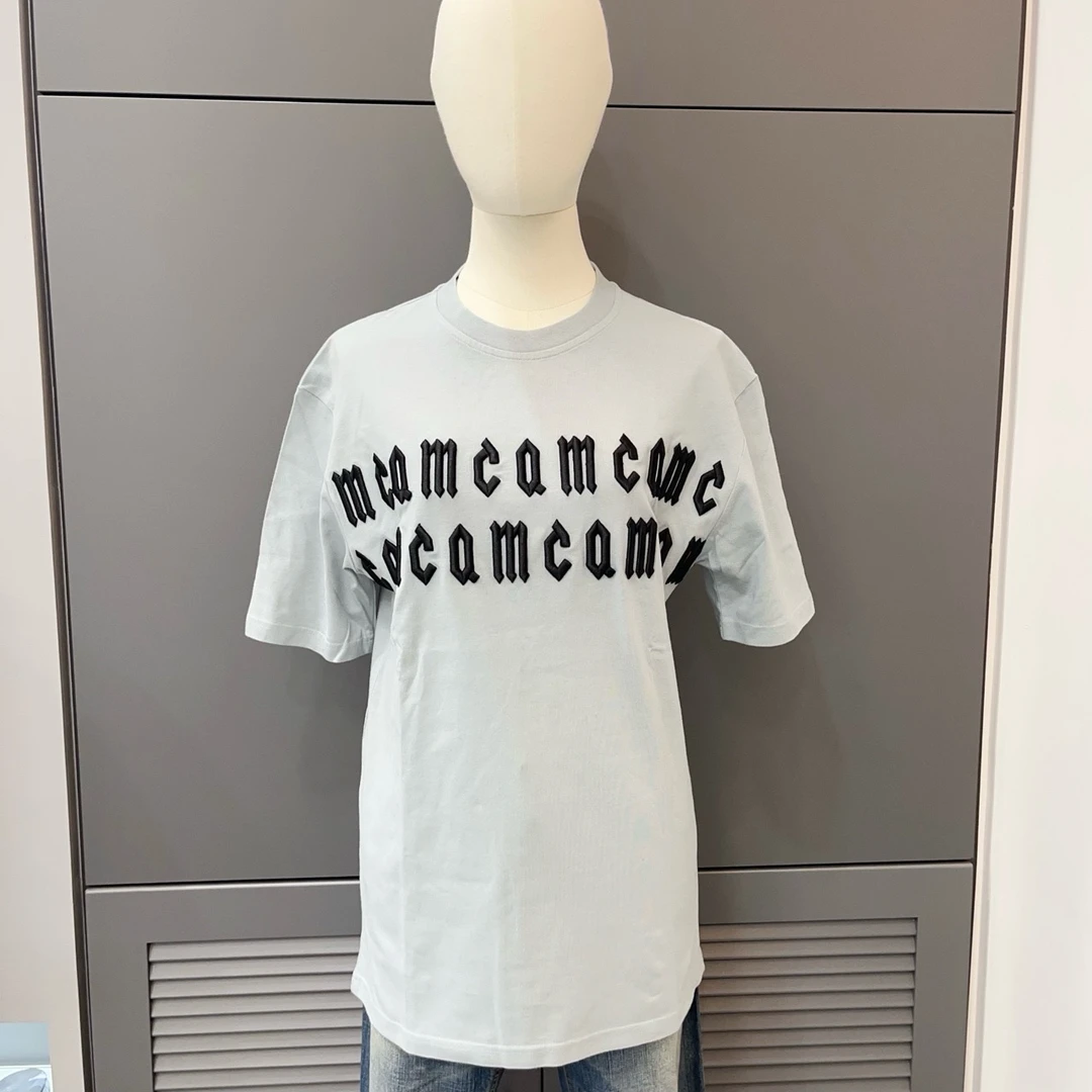 95新 Alexander McQueen/亚历山大·麦昆 灰色字母短袖T恤