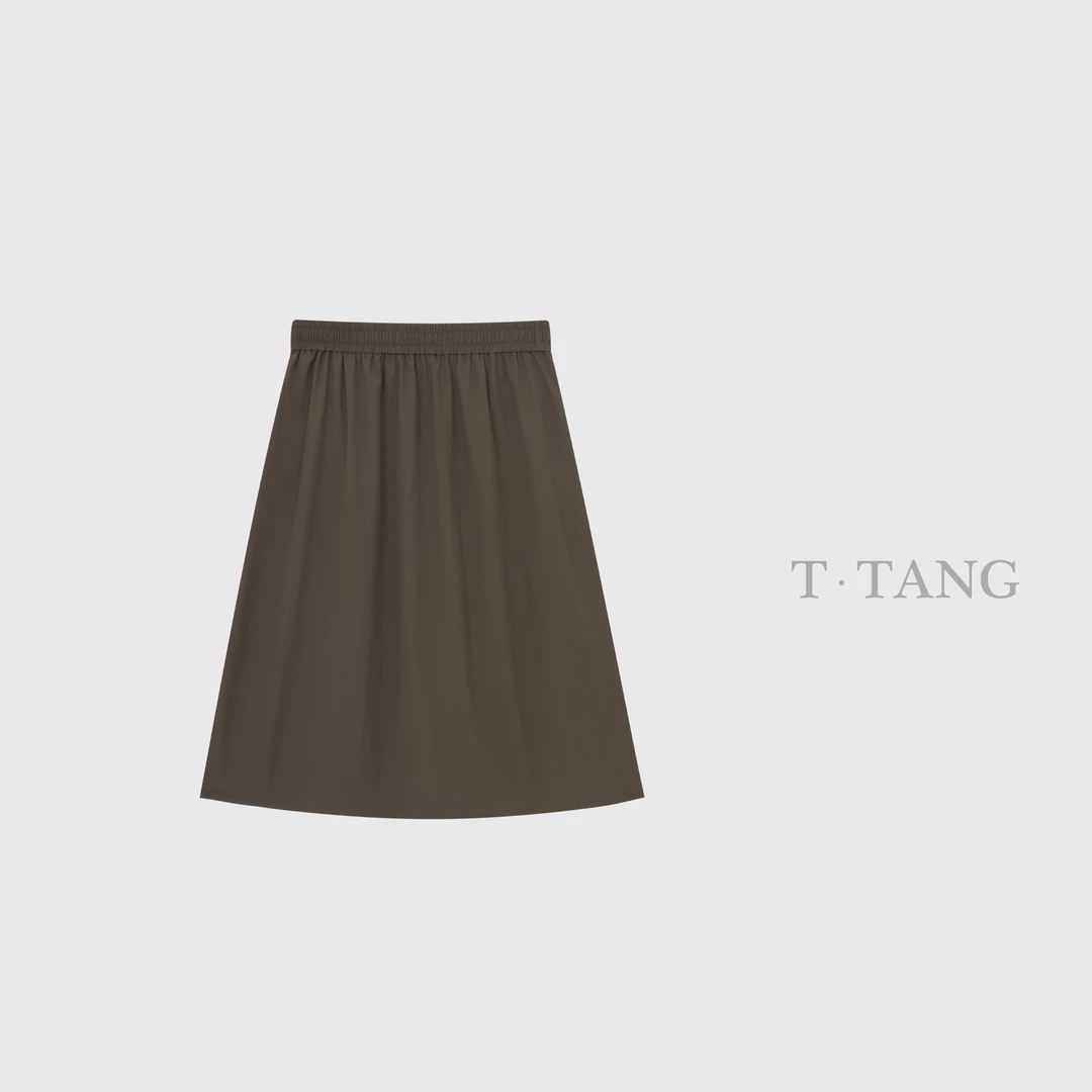 夏季超柔细珍珠弹速干面料高腰显瘦宽松A字中长伞裙【6938】FF