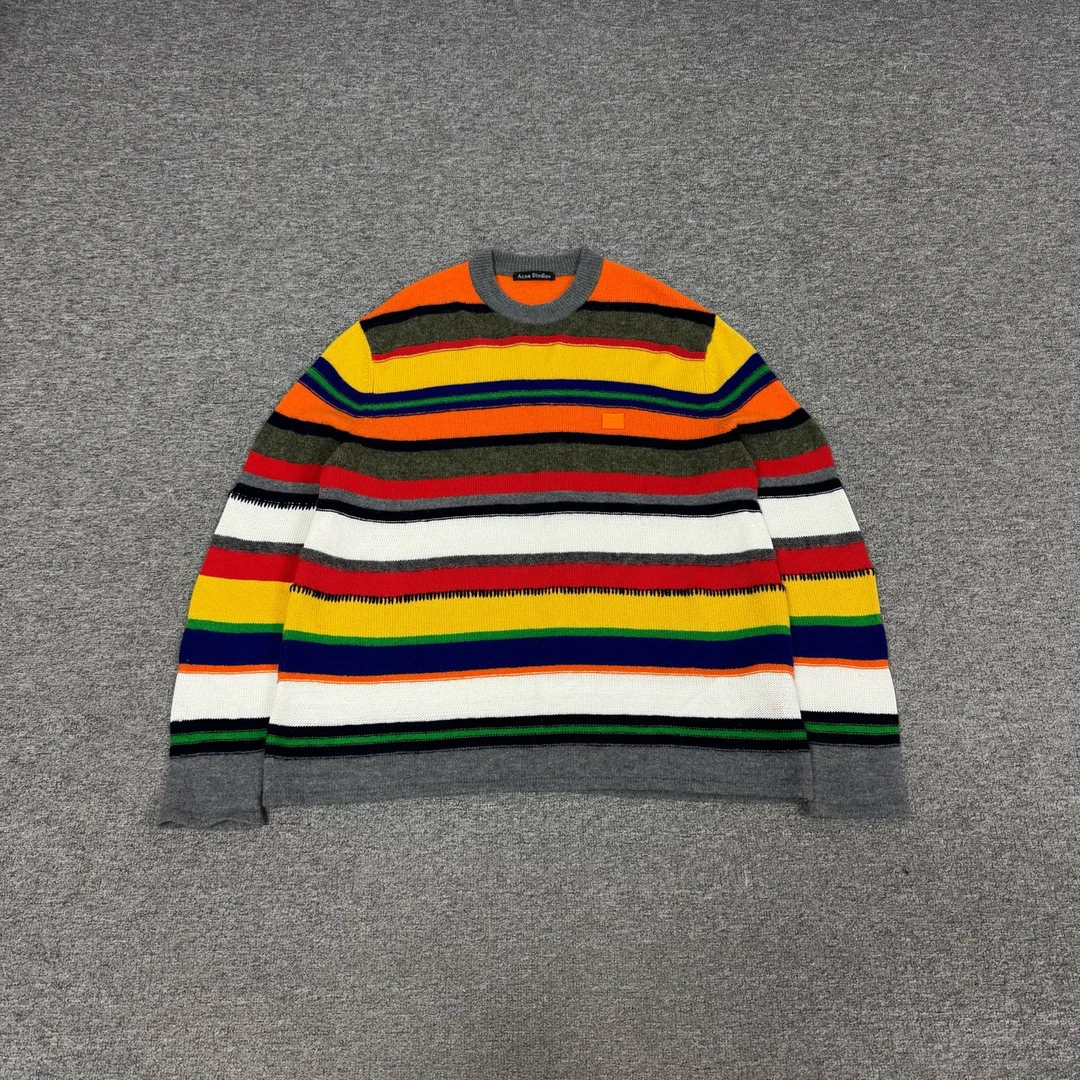 99新 AMIPARIS Acne Studios 彩虹 笑脸刺绣 羊毛毛衣 S码 99新