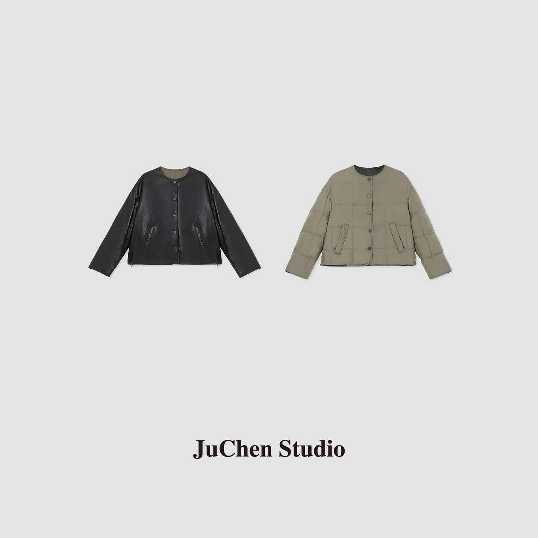 “暗耀黑巧”西班牙静奢柔软小羊皮鹅绒皮外套JY2402045-896