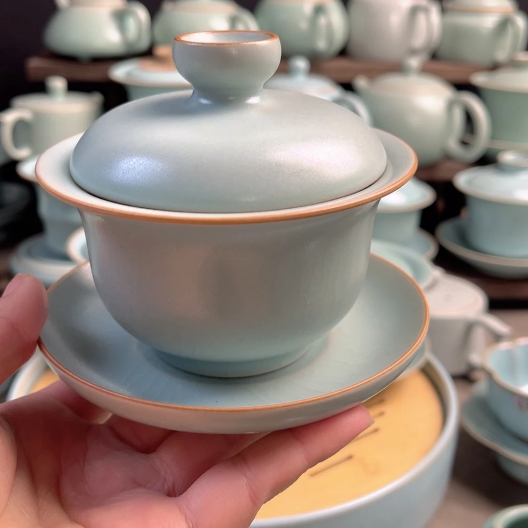 陶摆件瓷仿古釉纯手工三才元宝原矿