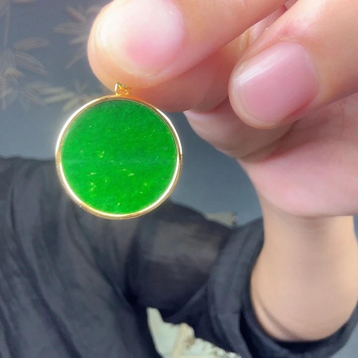 翡翠银S925镶嵌吊坠(不含链)