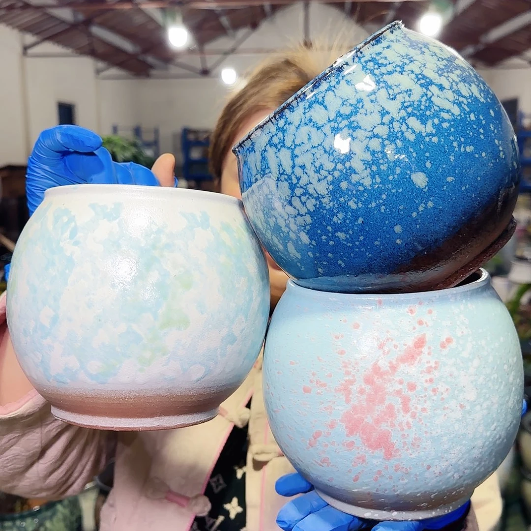 紫砂花盆高14口13