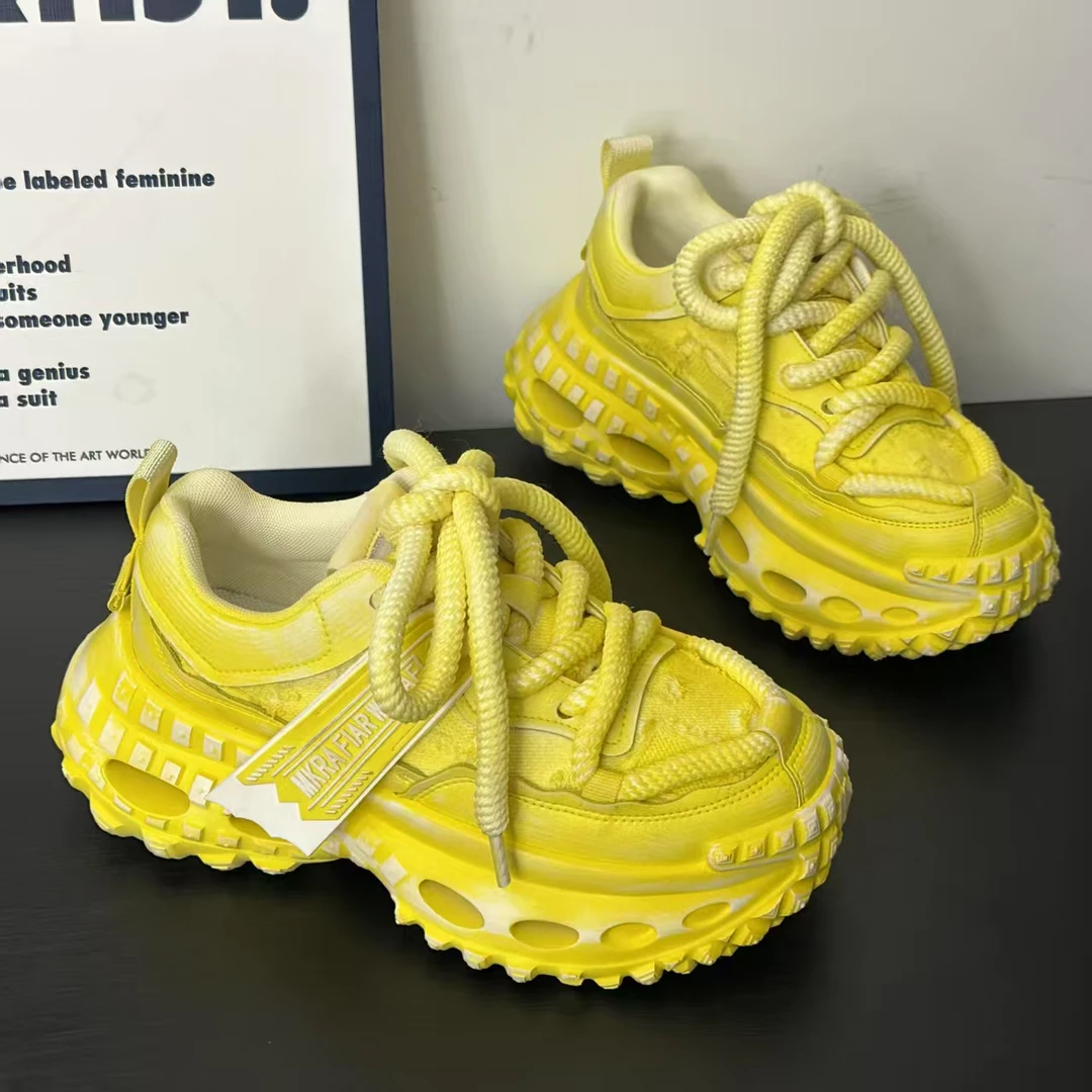 厚底增高轮胎潮鞋25新款网面透气爆款运动休闲潮流百搭网红老爹鞋