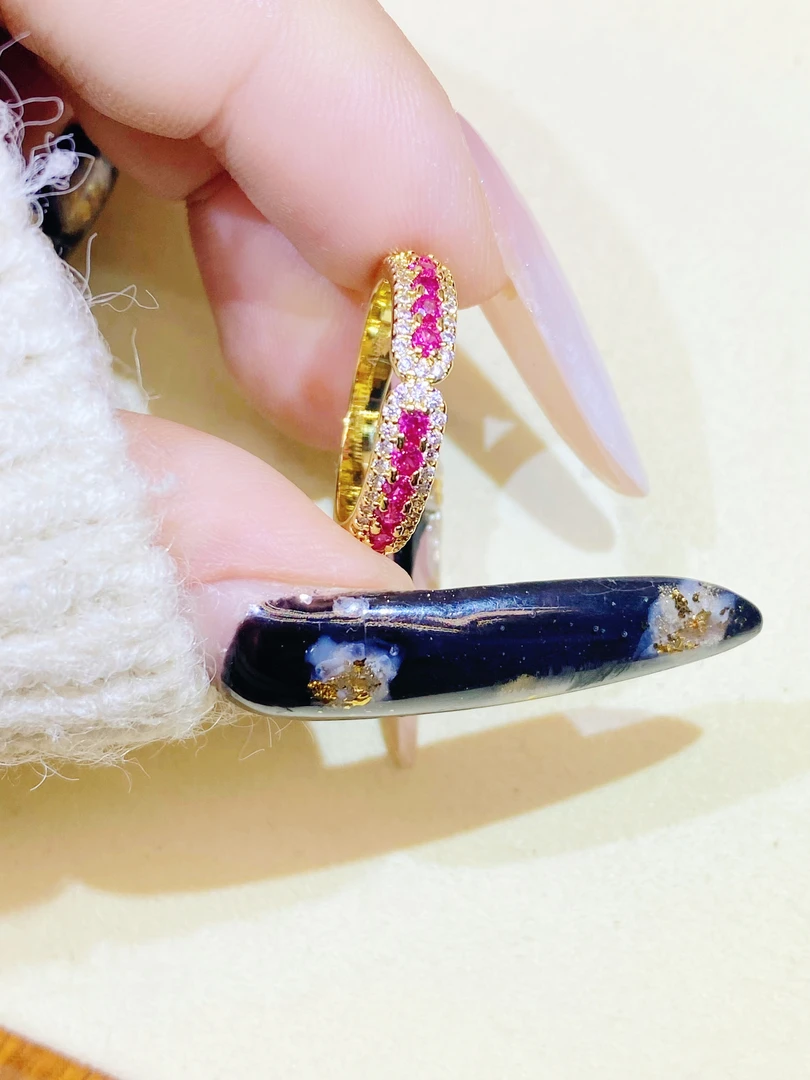 高订豪镶双层红宝戒指 下单备注圈口号 S63