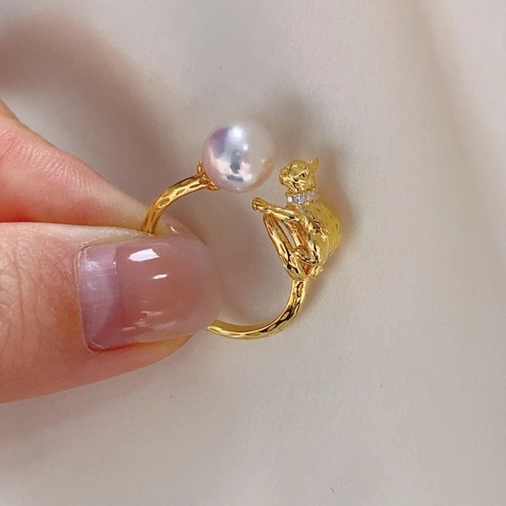 海水珍珠戒指银S925镶嵌