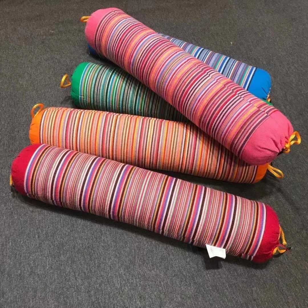 老粗布圆柱枕 40*8cm多功能颈枕