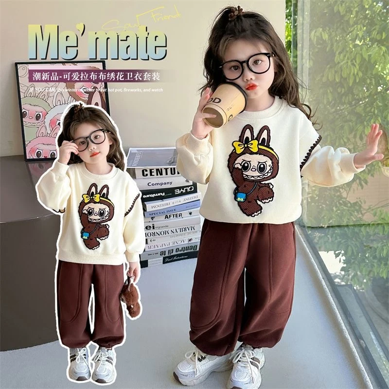 女童卫衣套装春秋2025新款洋气儿童秋季休闲时髦两件套QSC2422