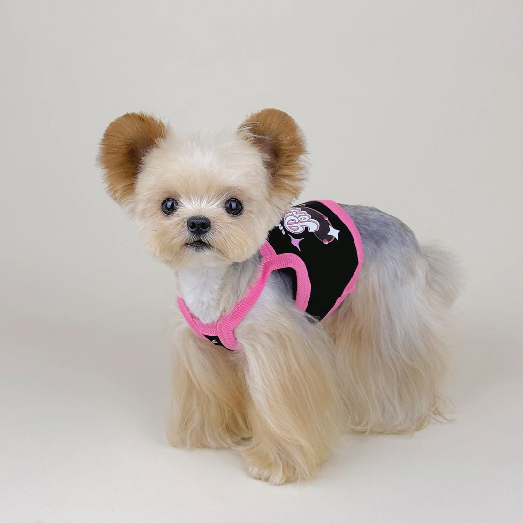 小甜粥宠物服马尔济斯约克夏撞色吊带短款衣服空调屋背心居家舒适