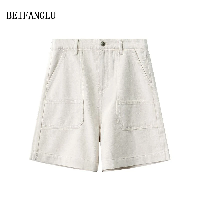 北方鹿【莱赛尔棉亚麻短裤】夏季透气百搭松紧休闲五分裤女WX251111